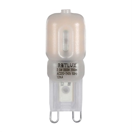 Žiarovka LED G9  2,5W biela teplá RETLUX RLL 293