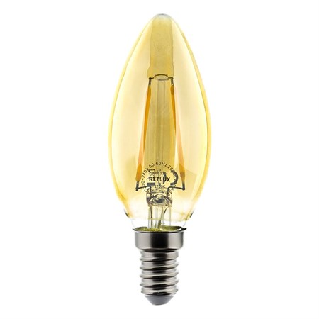 Žárovka Filament LED E14 2W C35 teplá bílá RETLUX RFL 225 Amber