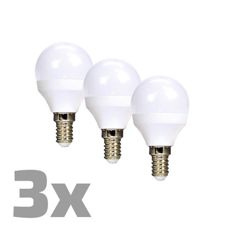 Žiarovka LED E14  6W miniGLOBE biela teplá ECOLUX SOLIGHT WZ433-3 3ks