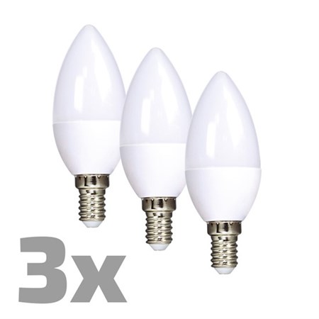 Bulb LED E14  6W warm white ECOLUX SOLIGHT WZ431-3 3pcs