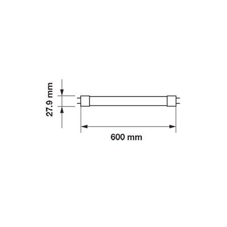 LED fluorescent linear T8 10W 850lm 4000K 60cm V-TAC