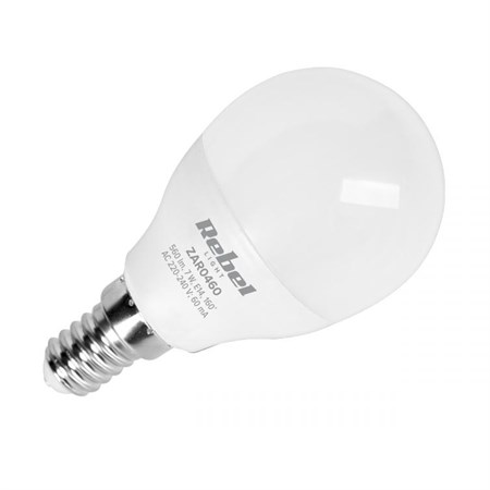 Žárovka LED E14  7W G45 bílá teplá REBEL ZAR0460