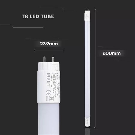 LED fluorescent linear T8 10W 850lm 4000K 60cm V-TAC Samsung chip