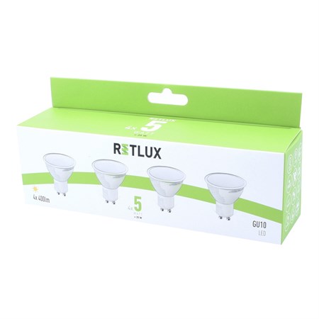 Žiarovka LED GU10  5W biela teplá RETLUX REL 27 4ks