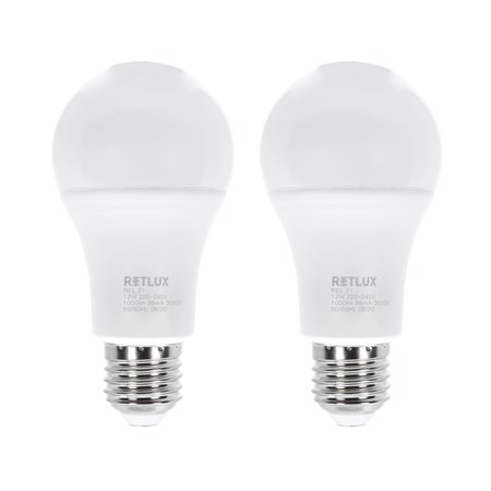 Bulb LED E27 12W A60 white warm RETLUX REL 21 2pcs
