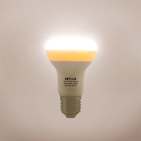 Žárovka LED E27 10W R63 SPOT bílá studená RETLUX RLL 309