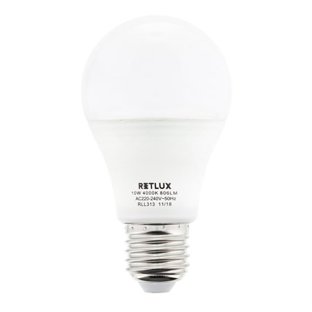 Žiarovka LED E27 10W A60 biela studená RETLUX RLL 313