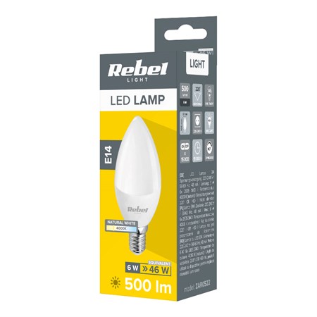 LED bulb E14 6W REBEL white natural ZAR0522