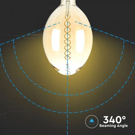 Bulb filament LED E27 8W BF180 warm white V-TAC VT-2168D Amber Dimmable