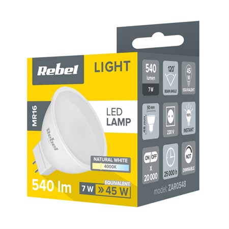 LED bulb LED MR16 7W REBEL white natural ZAR0548