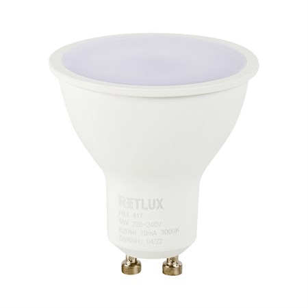 Žárovka LED GU10 9W bílá teplá RETLUX RLL 417