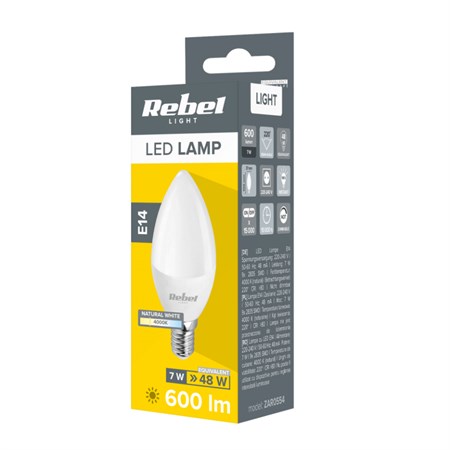 Žiarovka LED E14 7W REBEL biela prírodná ZAR0554