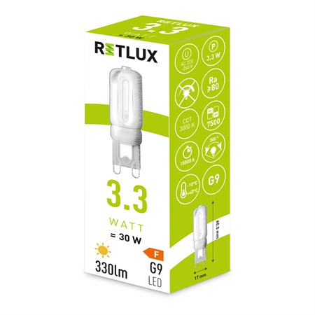 LED bulb G9 3.3W warm white RETLUX RLL 460