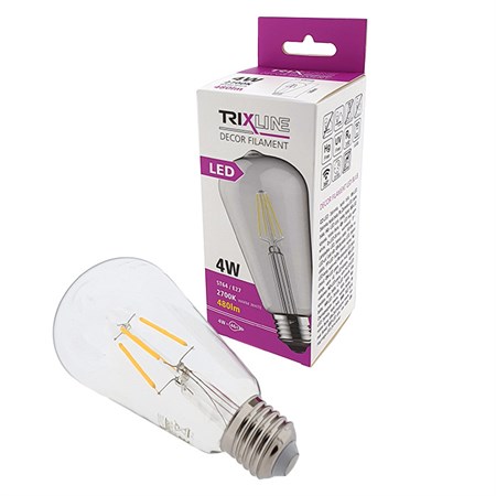 Filament LED bulb E27 4W warm white TRIXLINE ST64