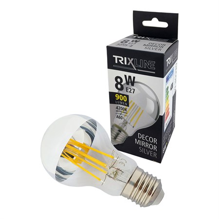 Light bulb LED E27 8W white natural TRIXLINE Decor Mirror A60 Silver
