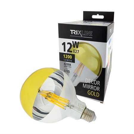 Žiarovka LED E27 12W biela prírodná TRIXLINE Decor Mirror G125 Gold