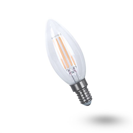 Bulb LED E14 5W C35 white warm filament candle GETI