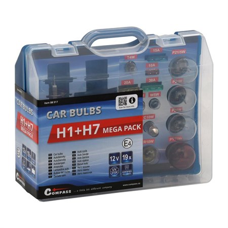 Set of car bulbs MEGA H1+H7+fuses COMPASS 08517