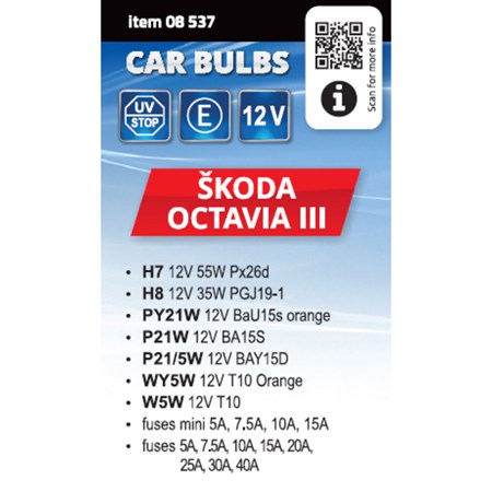 Set of car bulbs H7+H8 ŠKODA OCTAVIA III COMPASS