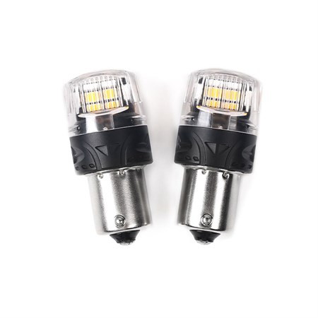 Car bulb LED BA15S 12V CARCLEVER 16LED 2835SMD orange 2pcs