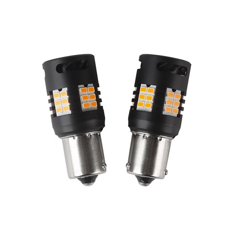 Car bulb LED BAU15S 12V CARCLEVER 30LED 3020SMD orange 2pcs