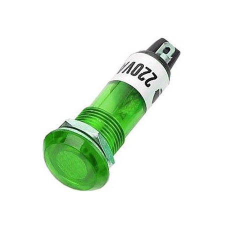 Round lamp 230V with glow, green into the hole 10mm HADEX