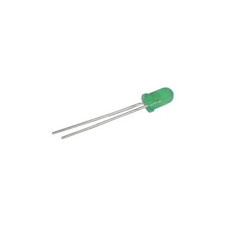 LED diode  5mm  green  diffused  2mA