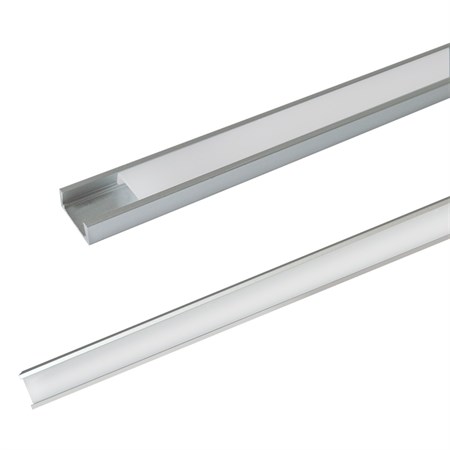 AL profile AS5 for LED strips, rectangular, with plexi, 1m