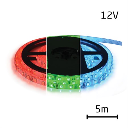 LED pásek 12V 3528  60LED/m IP65 max. 12W/m R-G-B multicolor (1ks=cívka 5m) zalitý