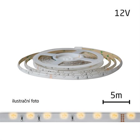 LED pásek 12V 335 (boční)  60LED/m IP20 max. 4.8W/m bílá teplá (cívka 5m)