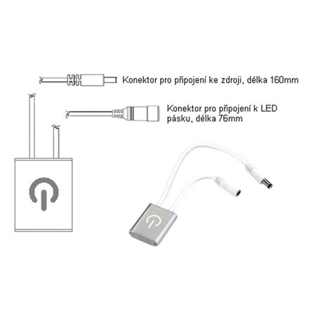 Stmívač dotykový pro LED pásky a žárovky OLP05 TIPA
