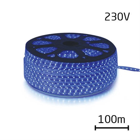 LED pásek 230V, 3528  60LED/m IP67 max. 4.8W/m modrá (cívka 100m) zalitý