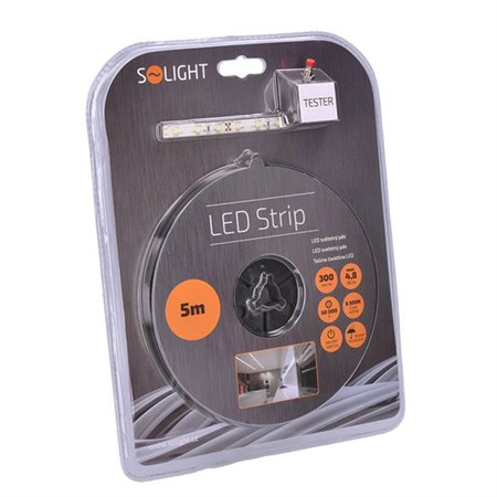 LED light strip with tester, 5m, set with 12V adapter, 4,8W/m, IP65, cold white WM50-65T