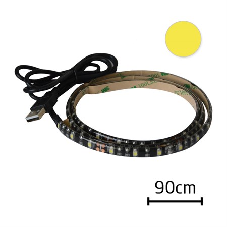 LED pásek s USB, 90 cm, bílá teplá