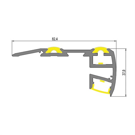 AL profil Stair pro LED pásky, s plexi, 2m