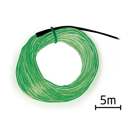 Kabel EL svítící 5m zelený