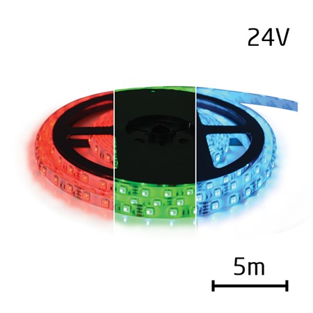 LED pásek 24V 5050  60LED/m IP20 max. 12W/m RGB (cívka 5m)