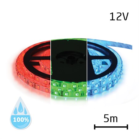 LED pásek 12V 5050  60LED/m IP68 max. 12W/m RGB (cívka 5m)