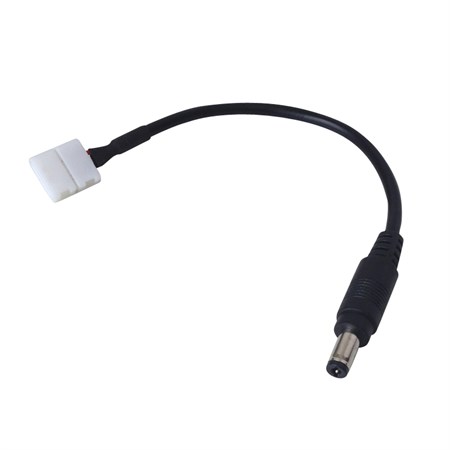 Kabel pro LED pásek napájecí 10mm 5050 s konektory, 2p + DC 5,5x2,1mm vidlice, 15 cm