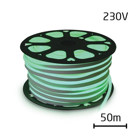 LED neon flexi hadice 230V 92LED/m 7W/m zelená 50m