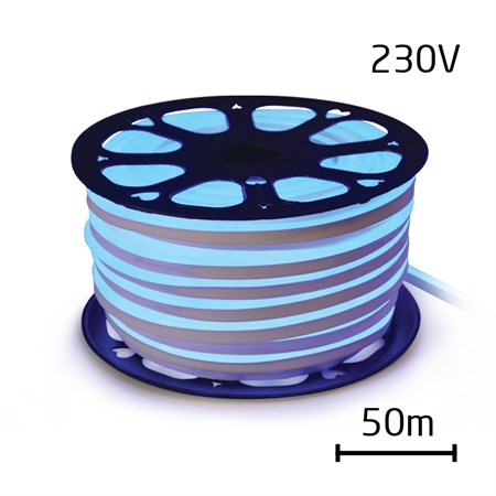 LED neon flexi hadica 230V 92LED/m 7W/m modrá 50m
