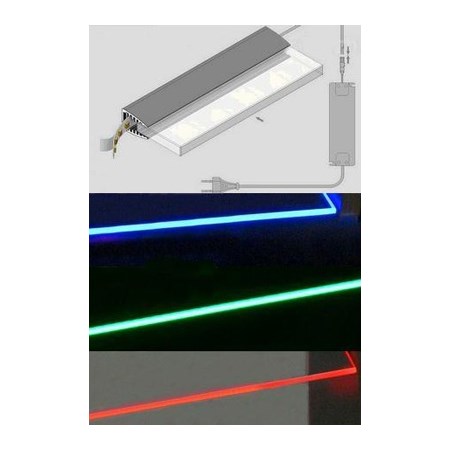 Clips LED on glass RGB 3x 10 cm + adapter + remote control
