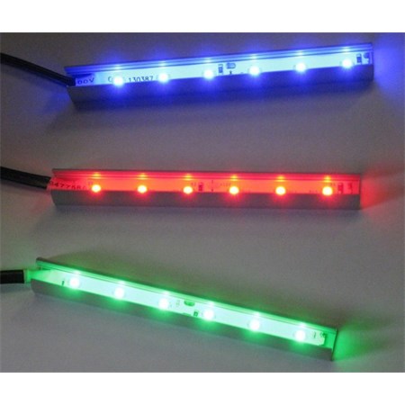 Clips LED on glass RGB 4x 10 cm + adapter + remote control