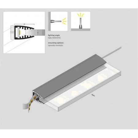 Clips LED on glass warm white 3x 10 cm + adapter
