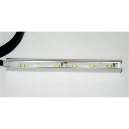 Clips LED on glass cold white 4x 10 cm + adapter