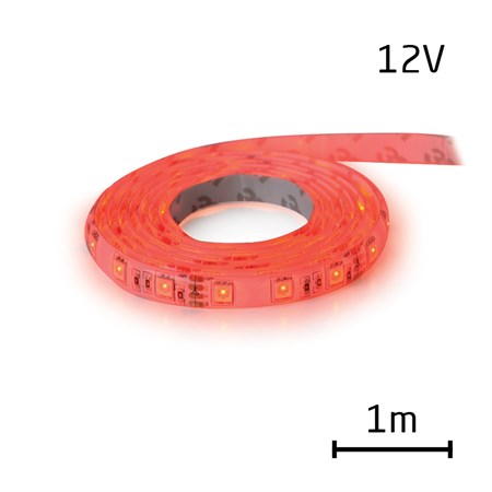LED pásek 12V 3528  60LED/m IP20 max. 4.8W/m červená (cívka 1m)