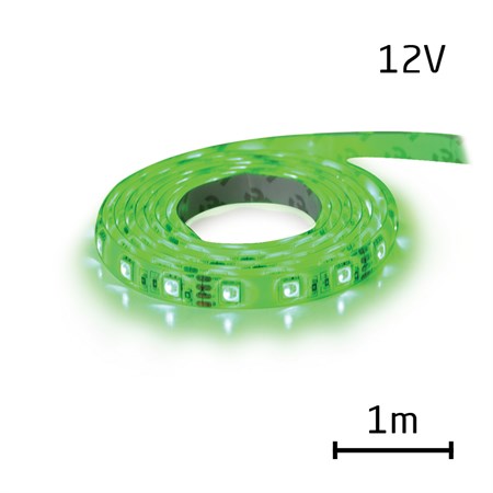 LED pásek 12V 3528  60LED/m IP65 max. 4.8W/m zelená (cívka 1m) zalitý