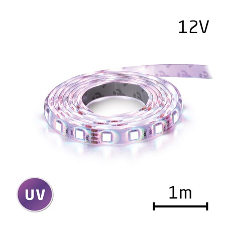 LED strip 12V 5050  60LED/m IP20 max. 14.4W/m ultraviolet (coil 1m)