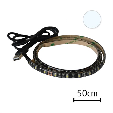 LED pásek s USB GETI GLS31C, 50 cm, studená bílá