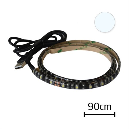LED strip with USB GETI GLS33C, 90 cm, cold white